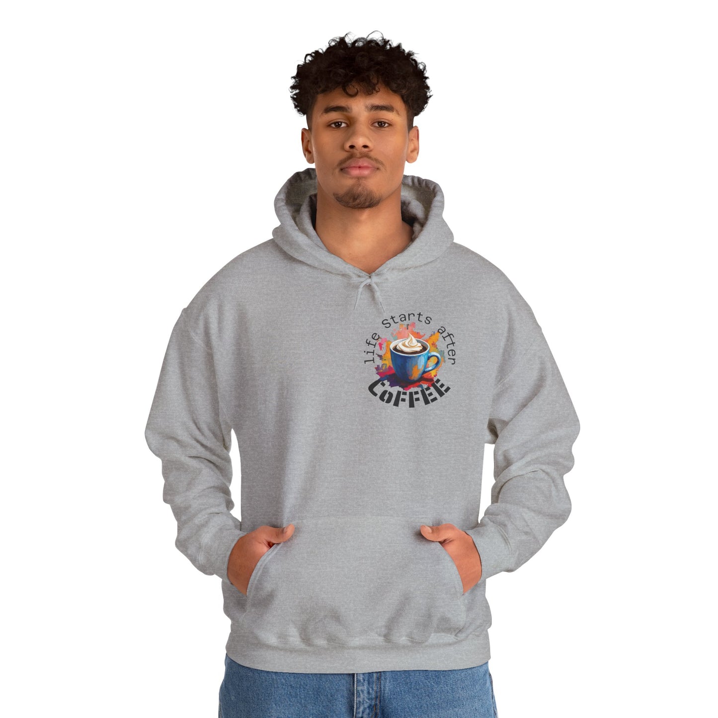 Coffee Hoodie — "Life Starts After Coffee" Graphic Pullover