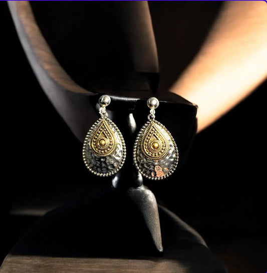 handmade vintage teardrop earrings