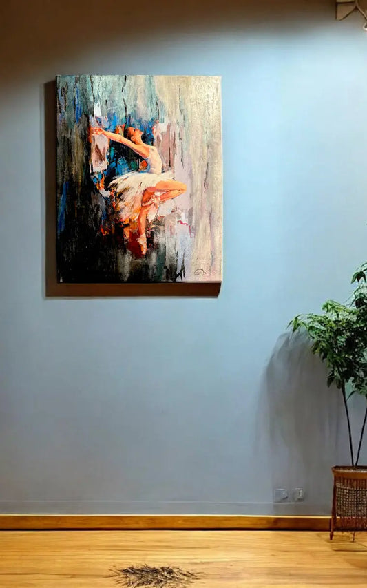 ballerina mixed media painting
