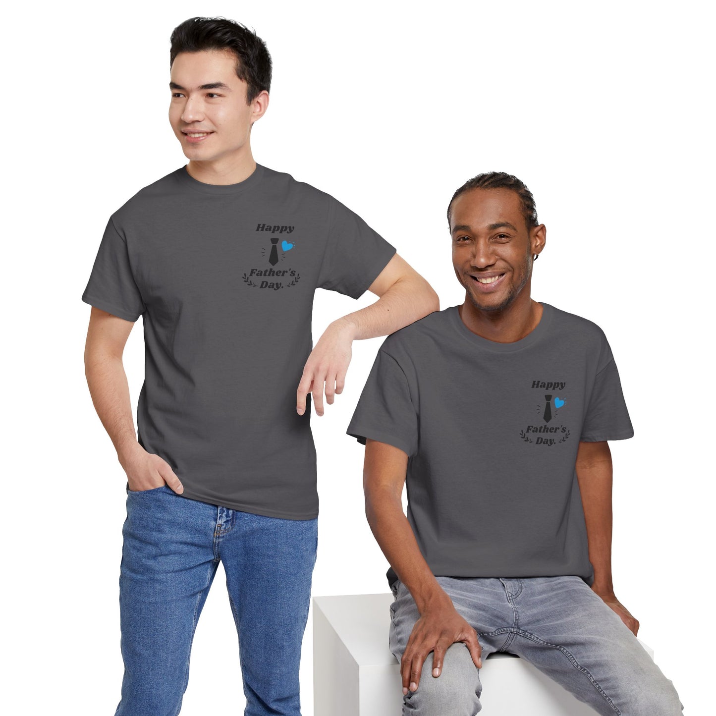 Father’s Day Tee - Happy Father’s Day Tie & Hearts Design