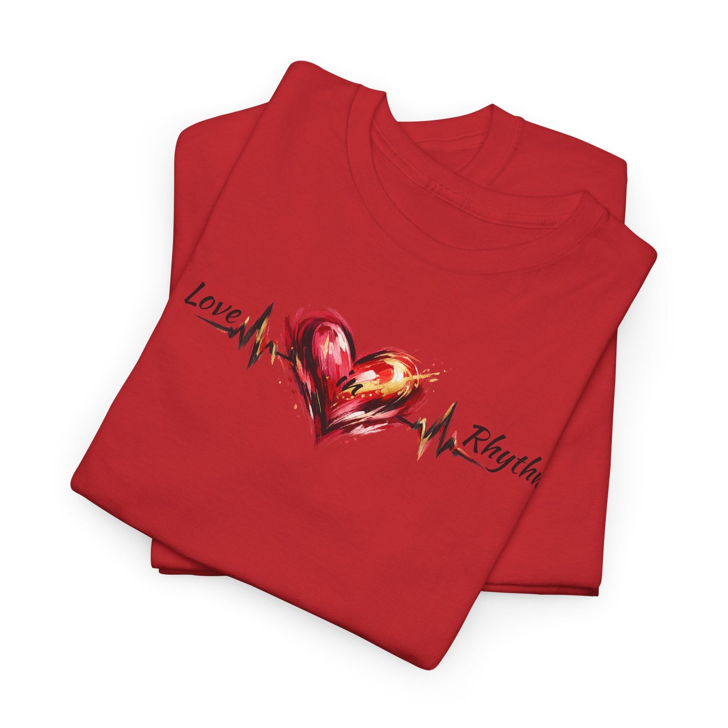 Love in Rhythm T-Shirt — Romantic Typography Tee
