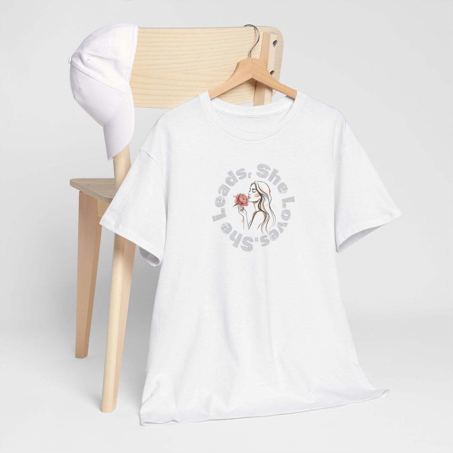 She leads, She loves — Cute Rose Graphic Women's Tee