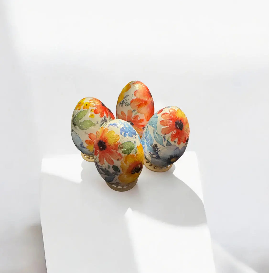 Decoupage Decorative Eggs | Floral Handmade Decorative Eggs - MehrArt collections