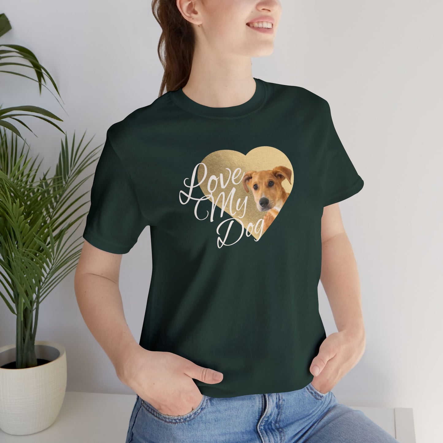 Dog Lover Heart T-Shirt — "Love My Dog" Cute Pet Photo Tee