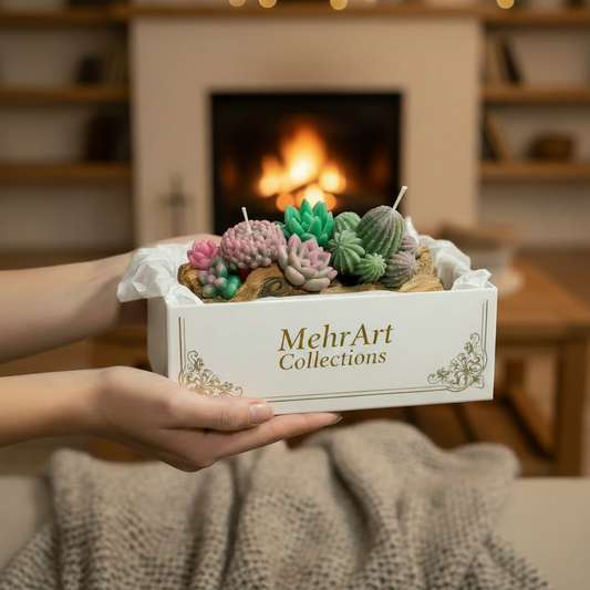 Succulent candle- Mehrartcollections