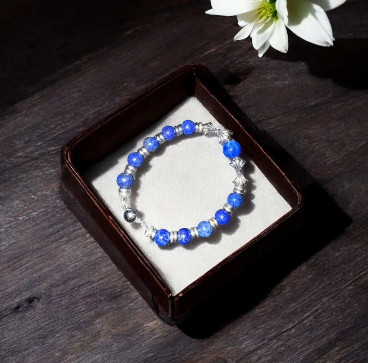 Handmade lapis lazuli elastic bracelet | natural stone beads, thoughtful birthday gift for women and girlfriends