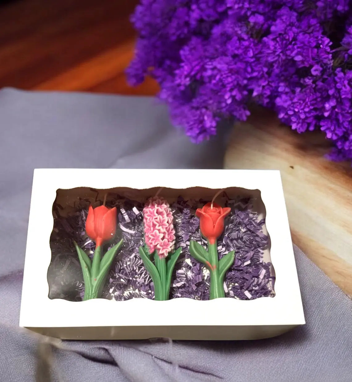 Floral Beeswax Candle Gift Box - MehrArt collections