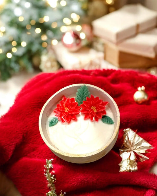 Poinsettia candle