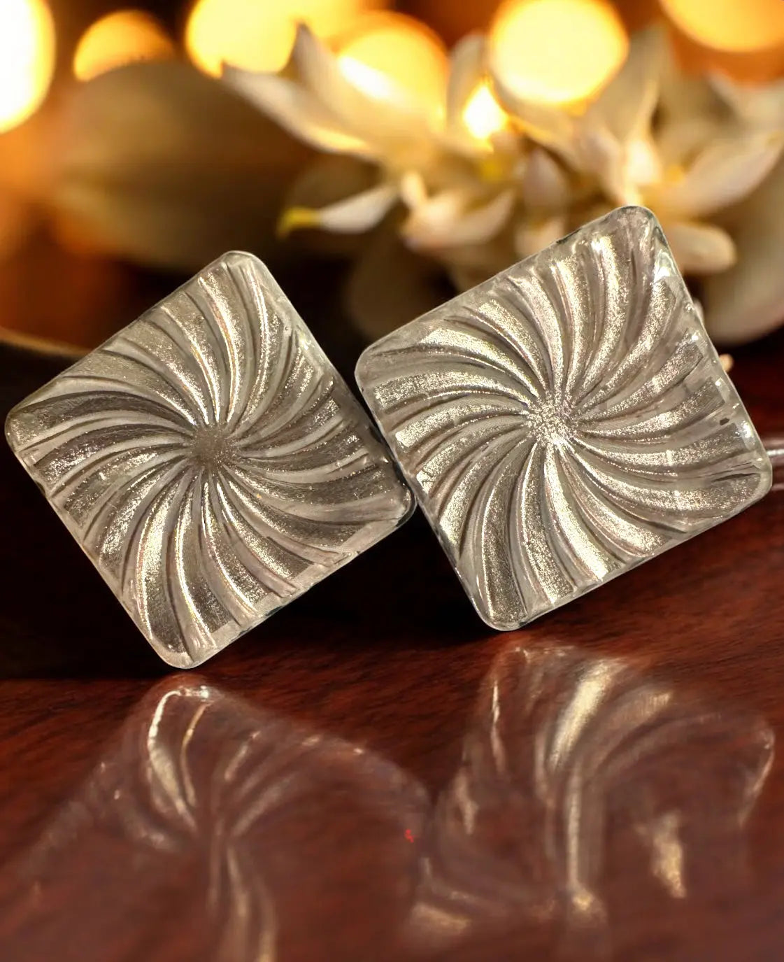 handmade minimalist resin stud earrings