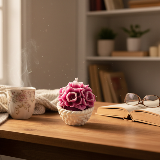 Beeswax hydrangeas Candle gift for her