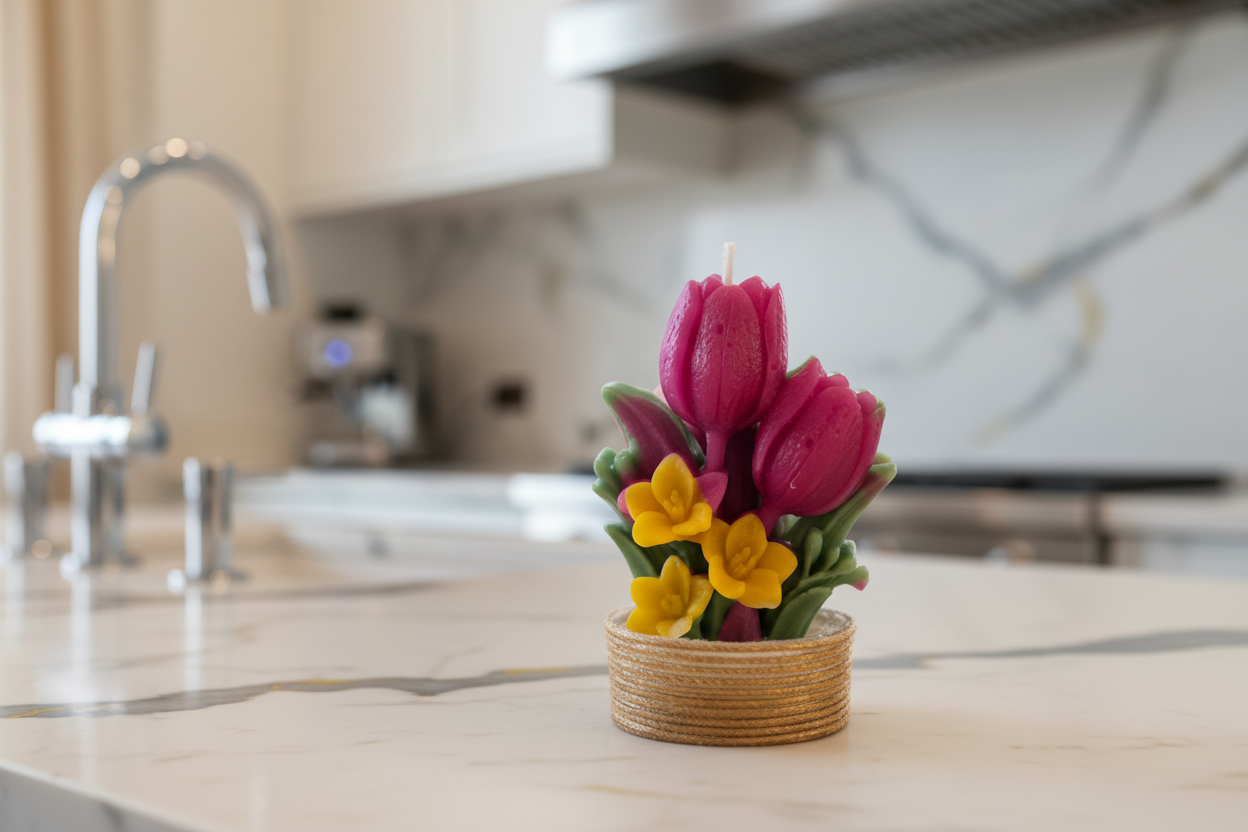 Flower Beeswax Mini Candle| wedding, birthday, shower favor