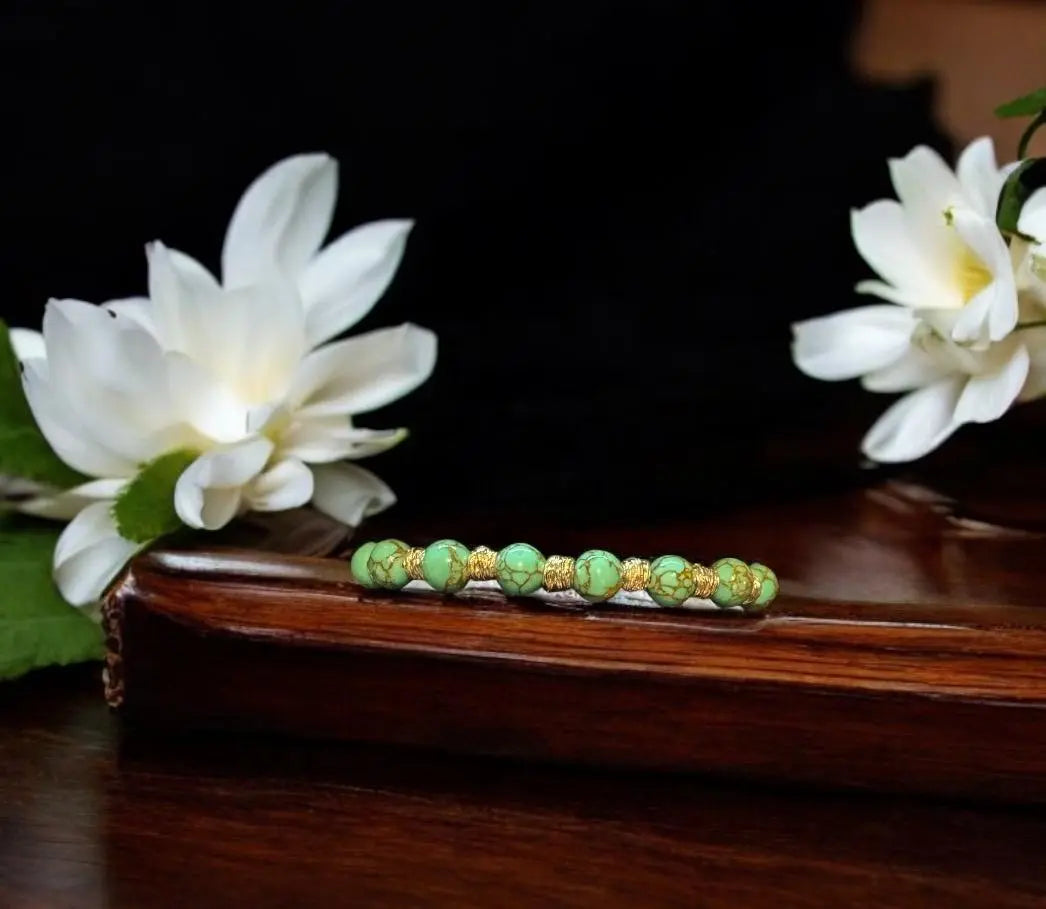 Turquoise Stretch Beaded Bracelet MehrArt collections
