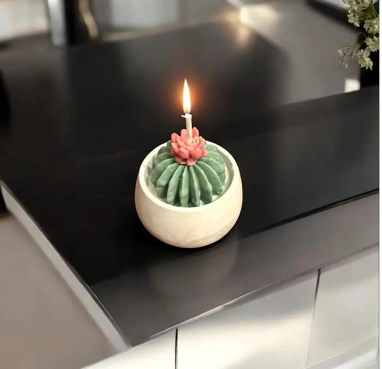 Handmade beeswax succulent cactus candle | perfect housewarming or birthday gift
