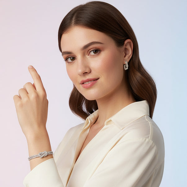Crystal Diamond Knot Bracelet