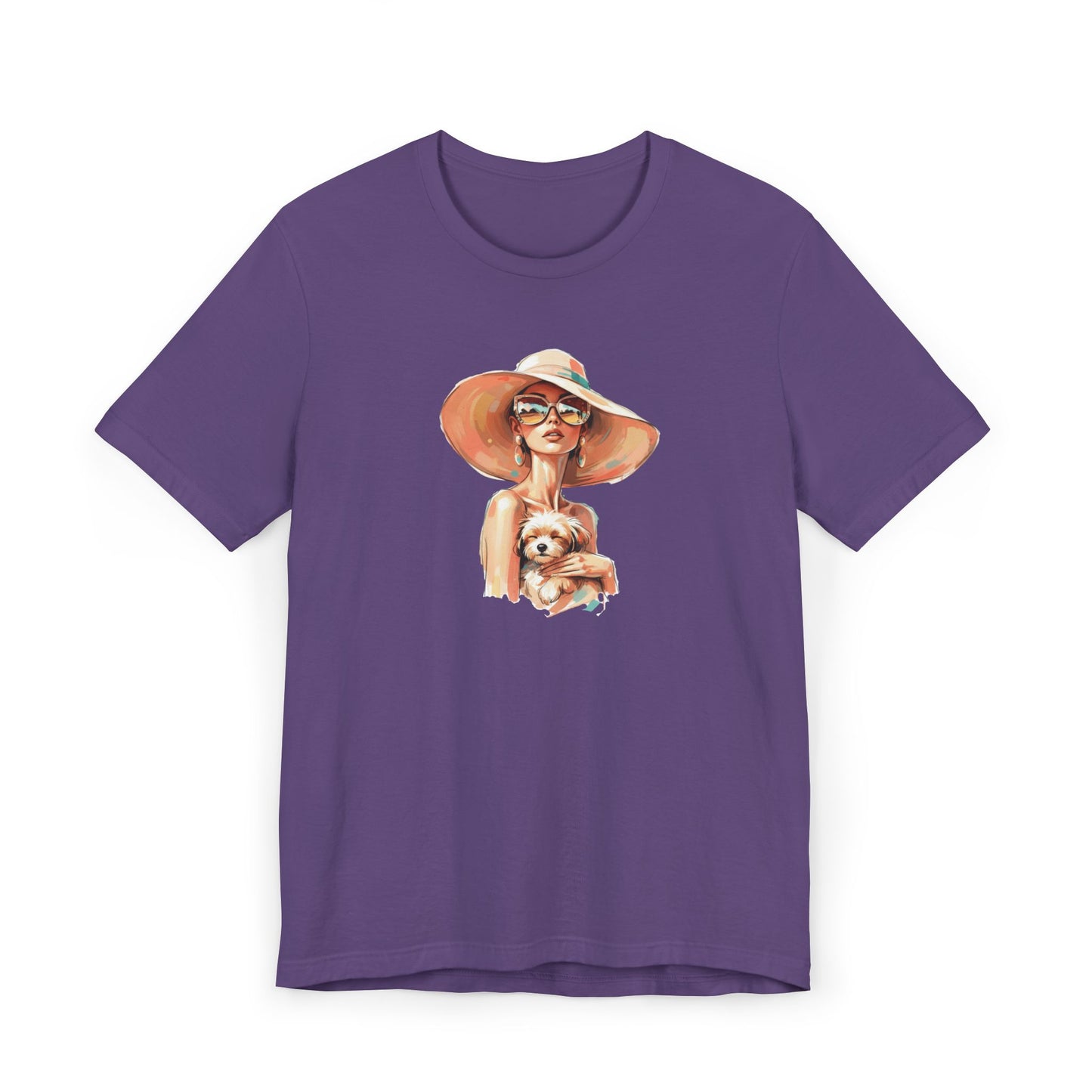 Woman in Sun Hat Holding Puppy T-Shirt – Cute Summer Dog Lover Tee