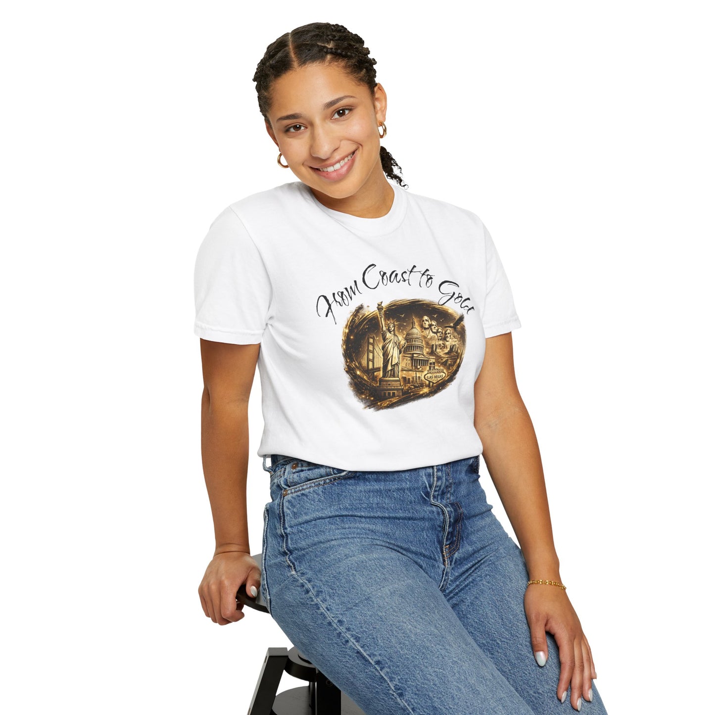 T-Shirt — 'From Coast to Cackle' Vintage Beach Scene Graphic Tee
