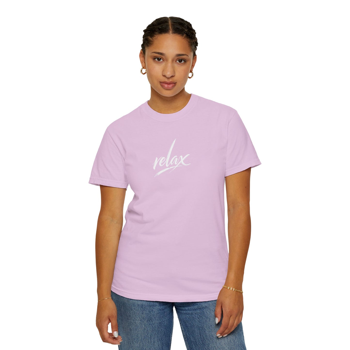 Relax Classic Garment-Dyed T-Shirt — Minimal White Crew Tee