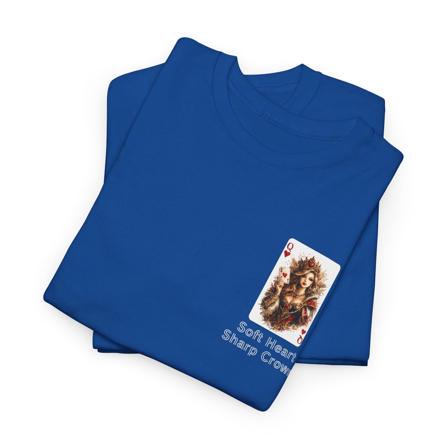 Soft Heart, Sharp Crown White Tee with Small Brown Bear Chest Patch Graphic