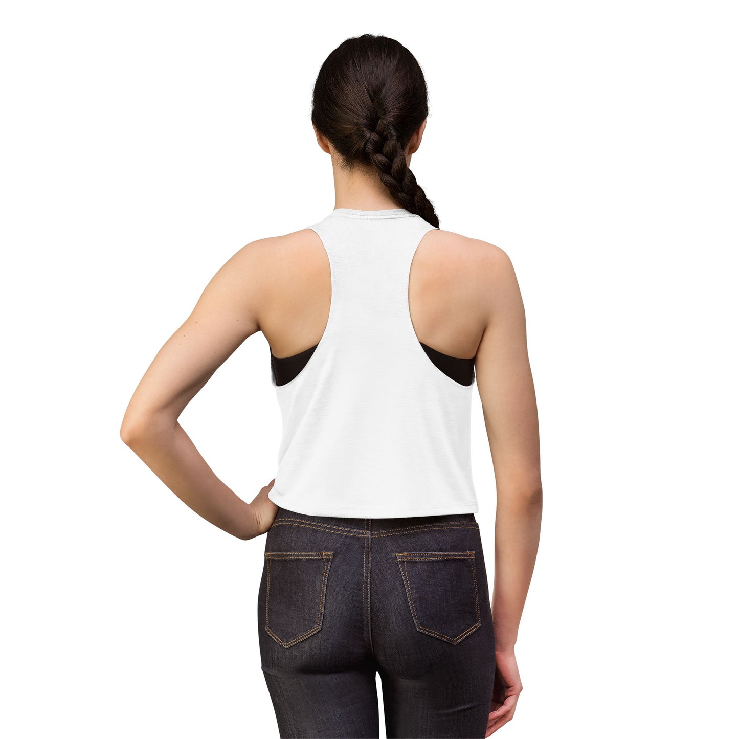 Chasing Sunshine Women's Crop Tank — Retro Sunset Palm Beach Top
