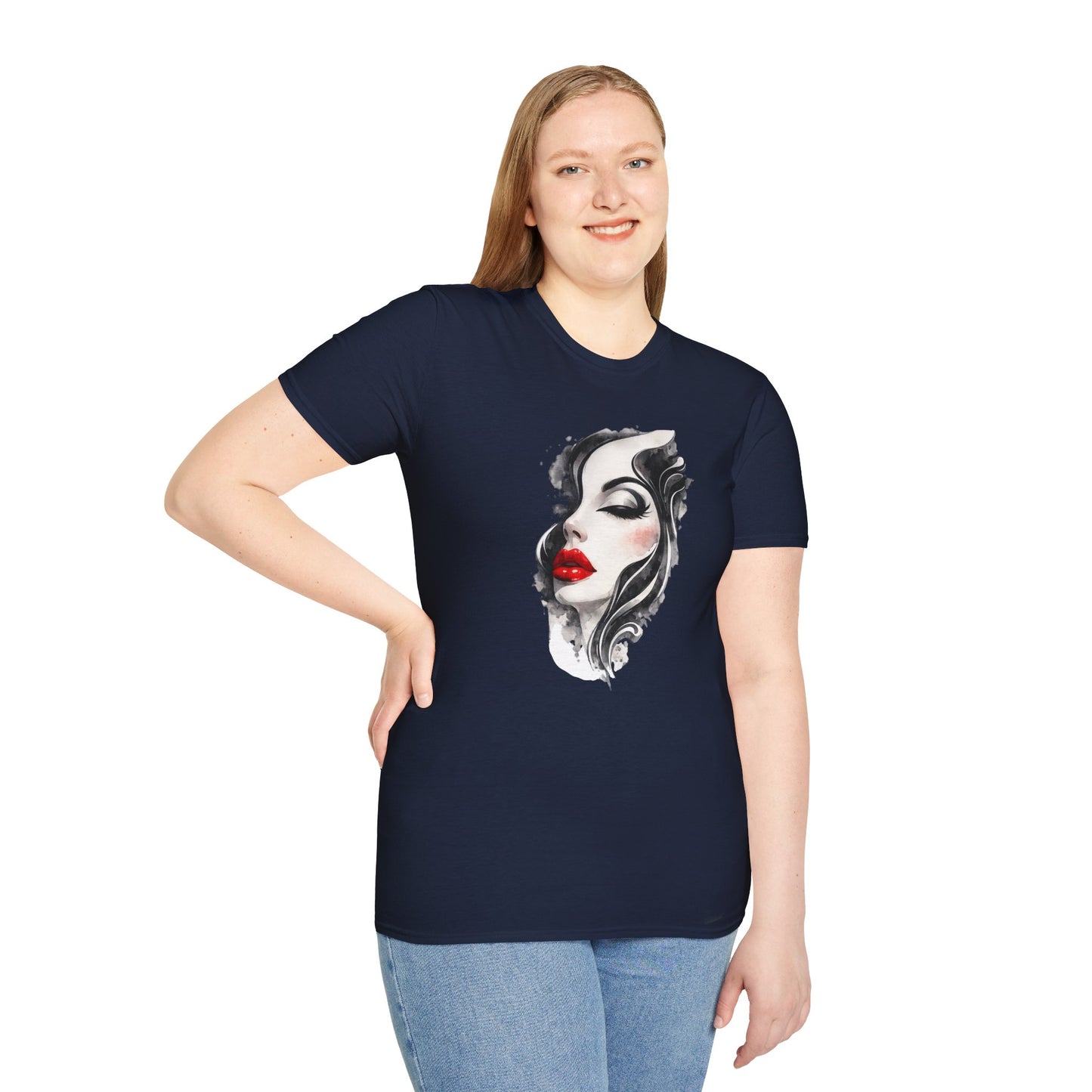 Fashion T-Shirt — Female Close-Up Portrait Graphic Tee