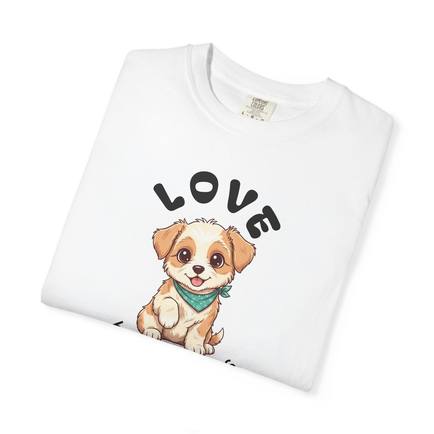 Love Has Four Paws Cute Puppy Illustration T-shirt | Dog Lover Tee