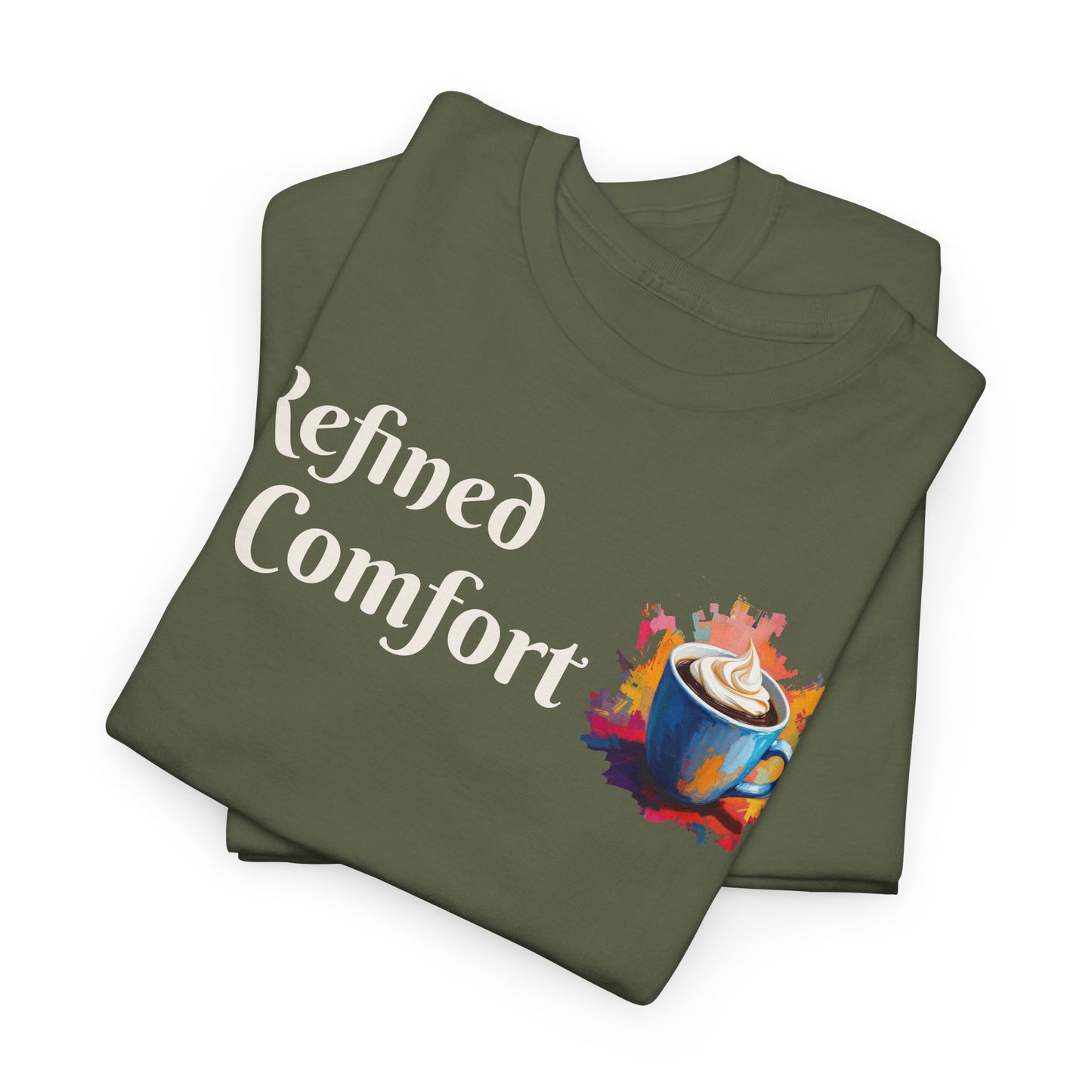 Refined Comfort Tee — Cozy Tea Cup Graphic Shirt
