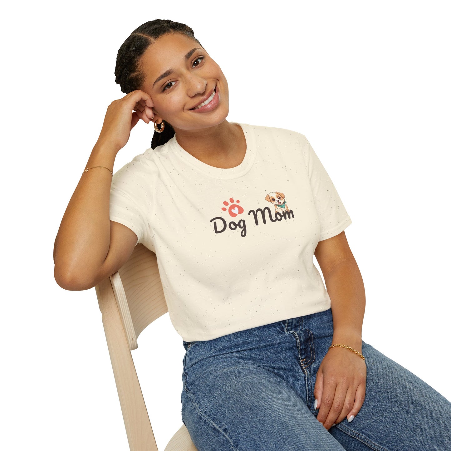 Dog Mom T-Shirt — Cute Paw Print & Puppy Graphic Tee for Dog Lovers