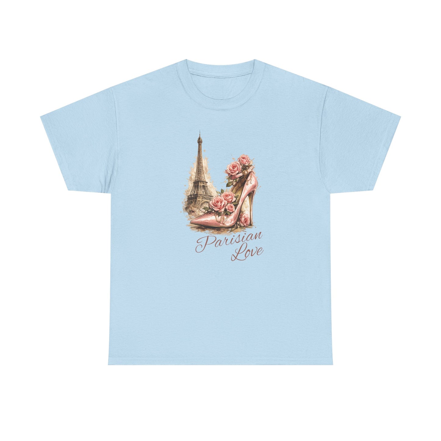 Parisian Love Tee — Eiffel Tower & Floral High Heel Graphic Shirt