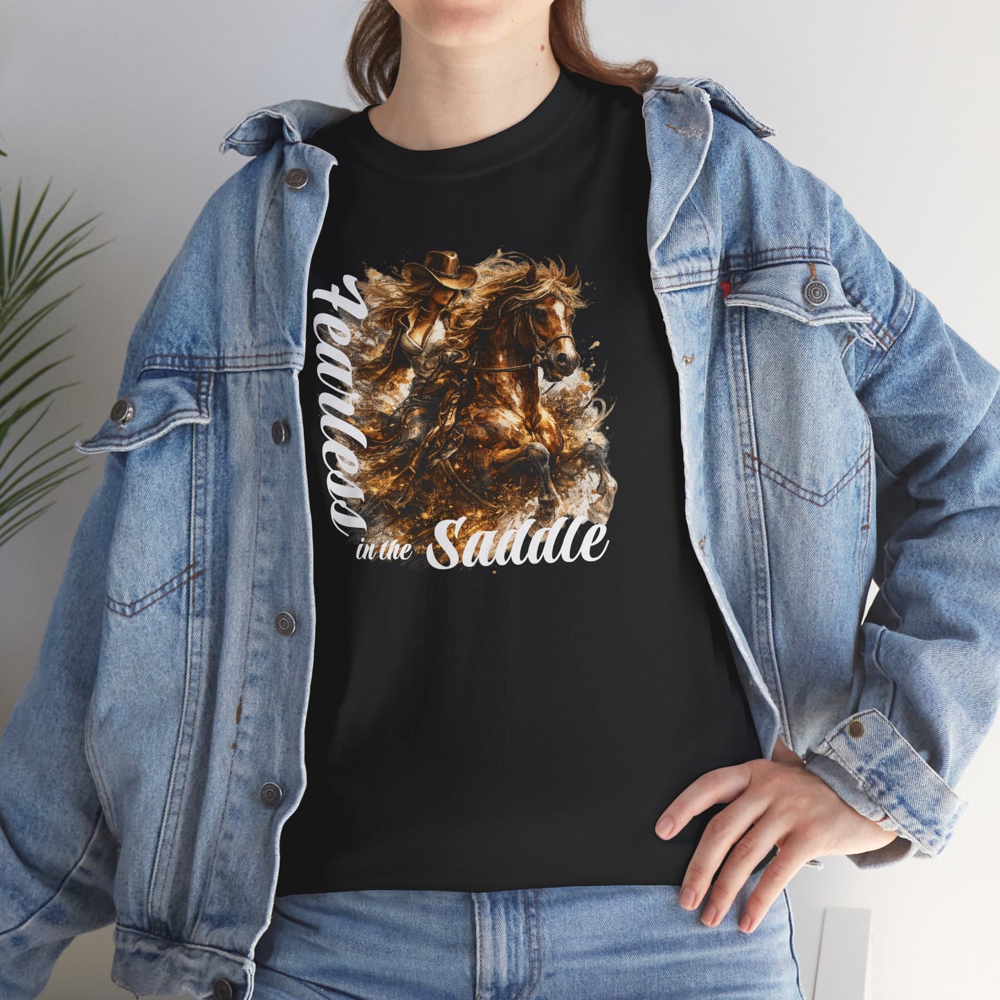 T-Shirt — 'Freedom in the Saddle' Horse Rider Graphic Tee