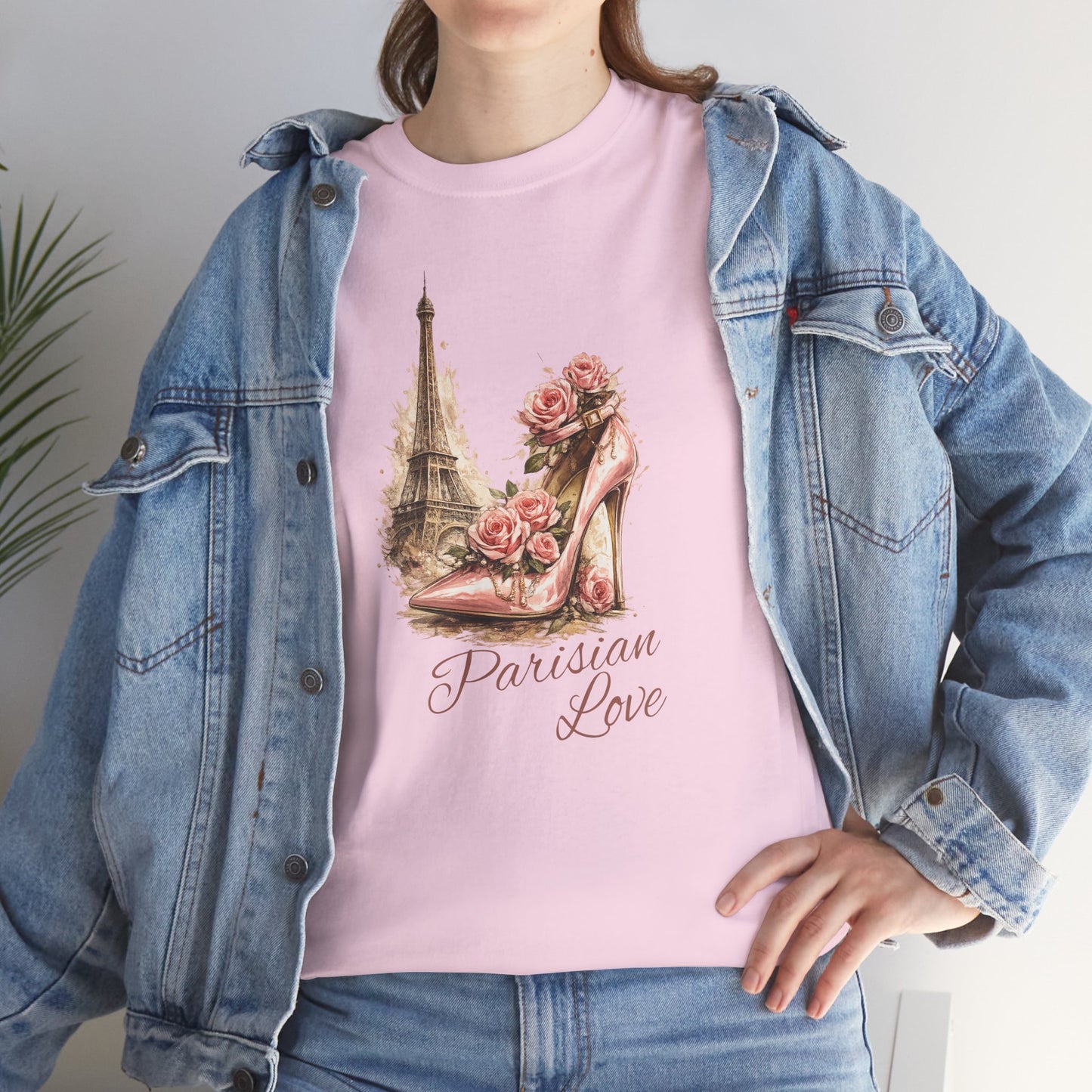 Parisian Love Tee — Eiffel Tower & Floral High Heel Graphic Shirt