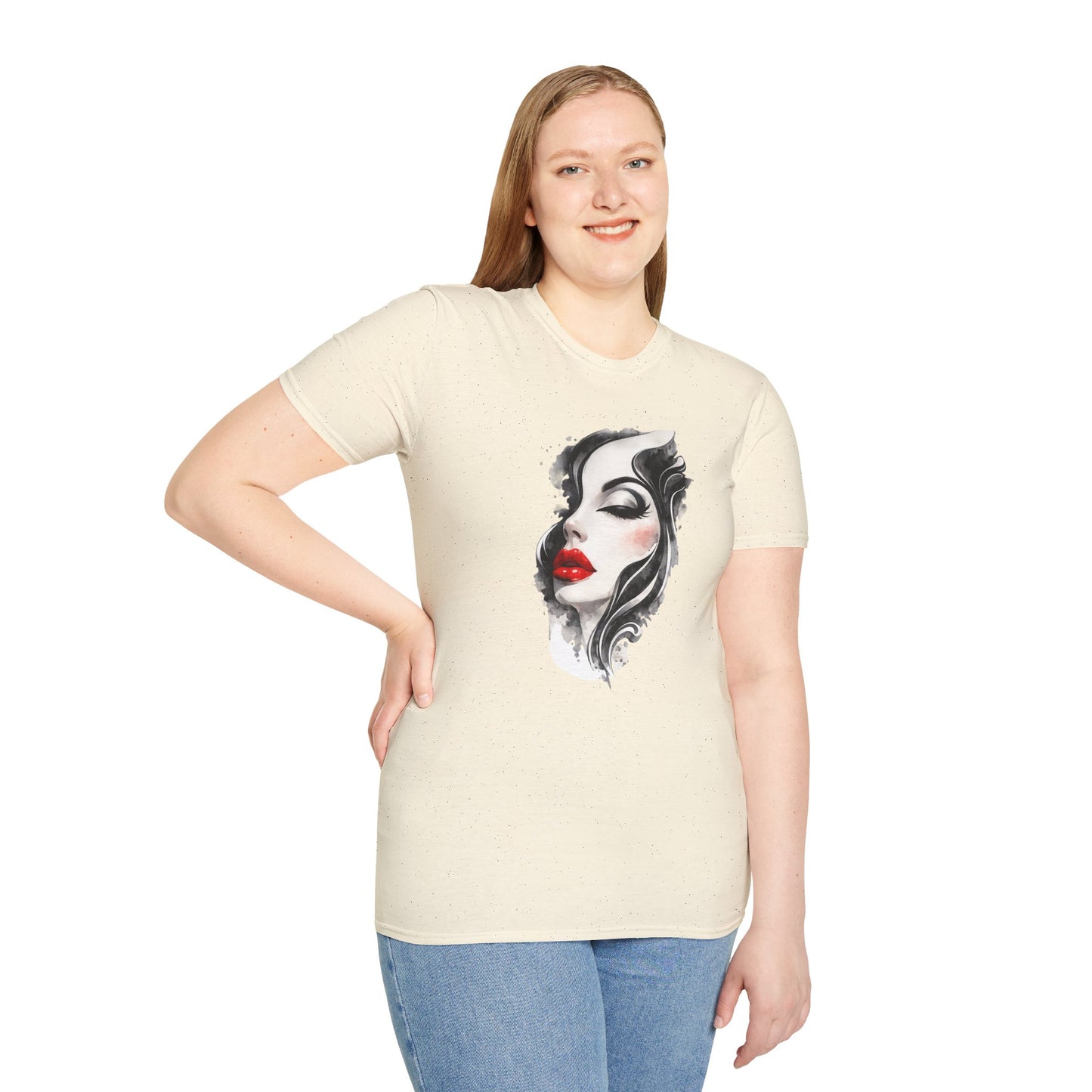 Fashion T-Shirt — Female Close-Up Portrait Graphic Tee