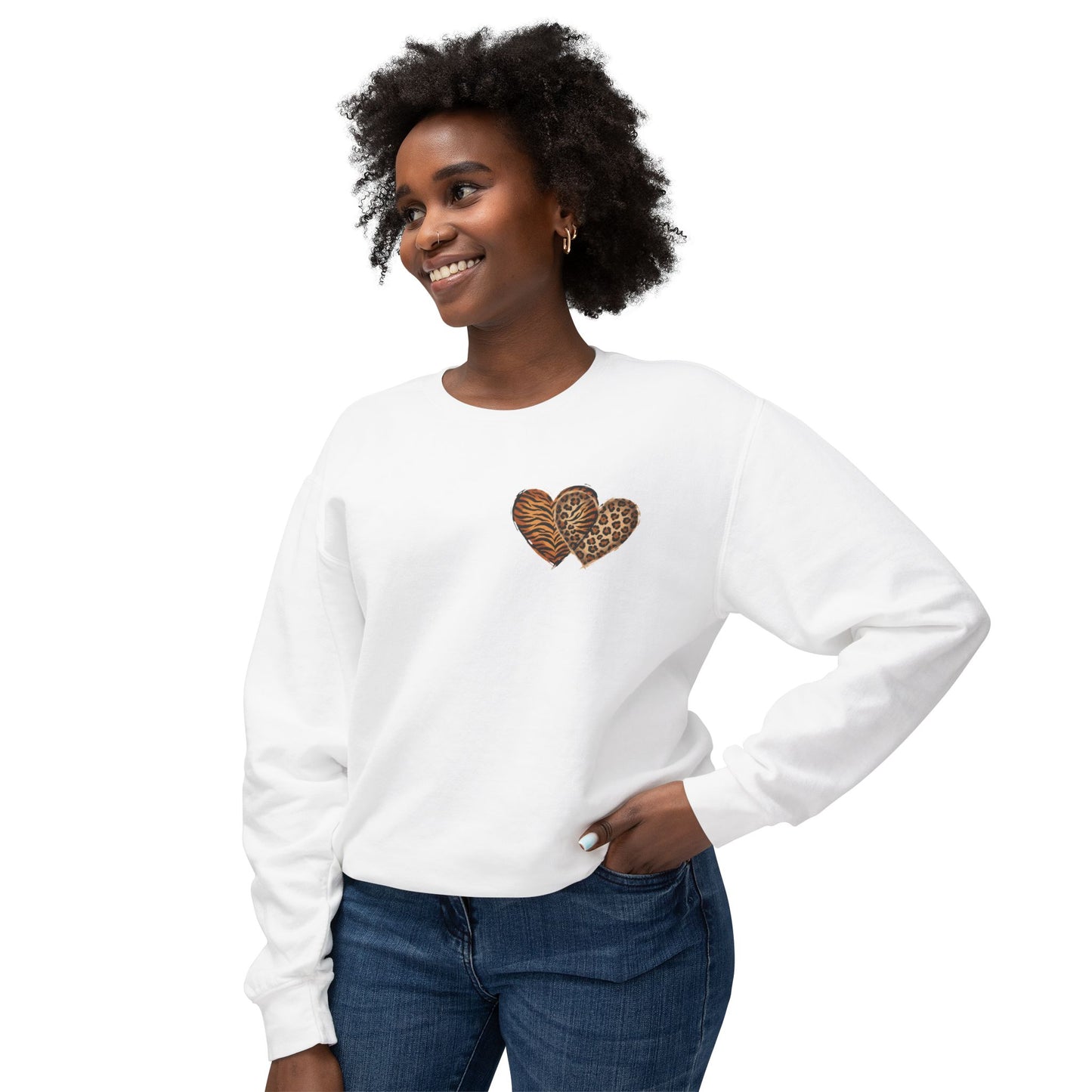 Leopard Heart Crewneck Sweatshirt