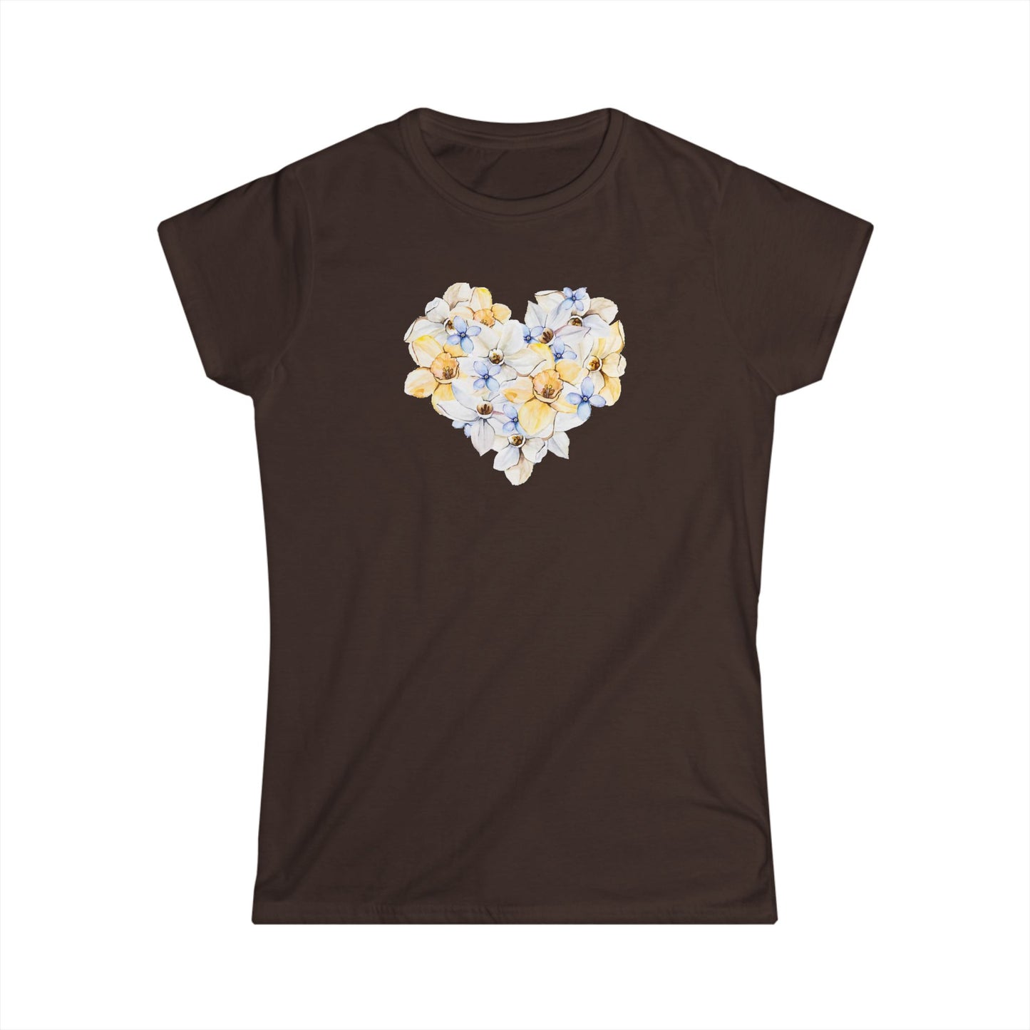 Floral Heart Women's Tee — Romantic Flower Heart Graphic Shirt