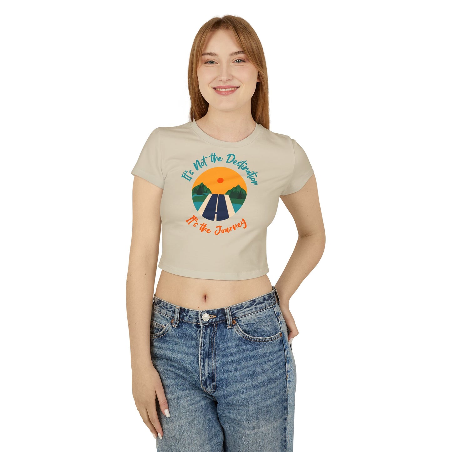 Women's Baby Tee - 'It's Not the Destination, It's the Journey' Retro Roadtrip Graphic
