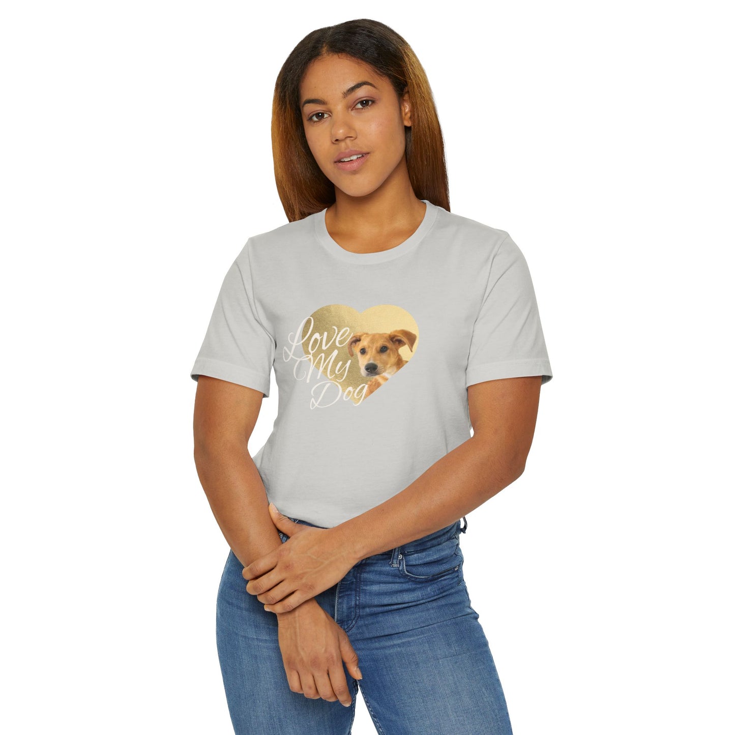 Dog Lover Heart T-Shirt — "Love My Dog" Cute Pet Photo Tee
