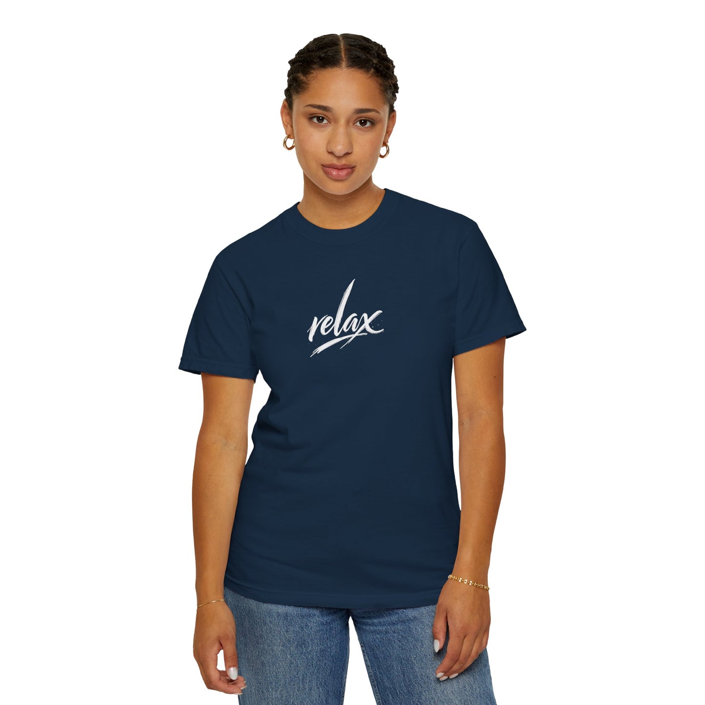 Relax Classic Garment-Dyed T-Shirt — Minimal White Crew Tee