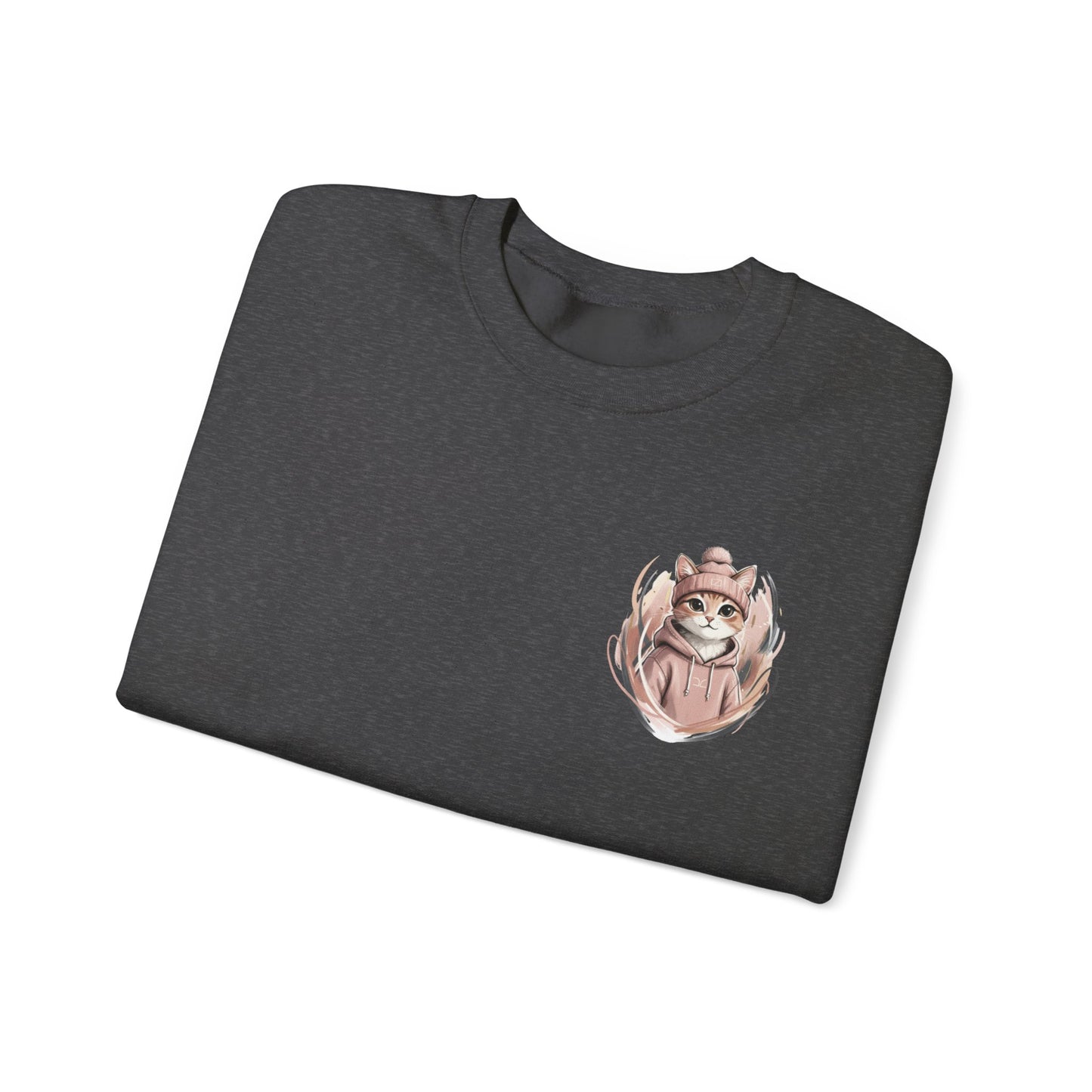 Cat Stays Warm Sweatshirt — Cozy Cat Lover Crewneck