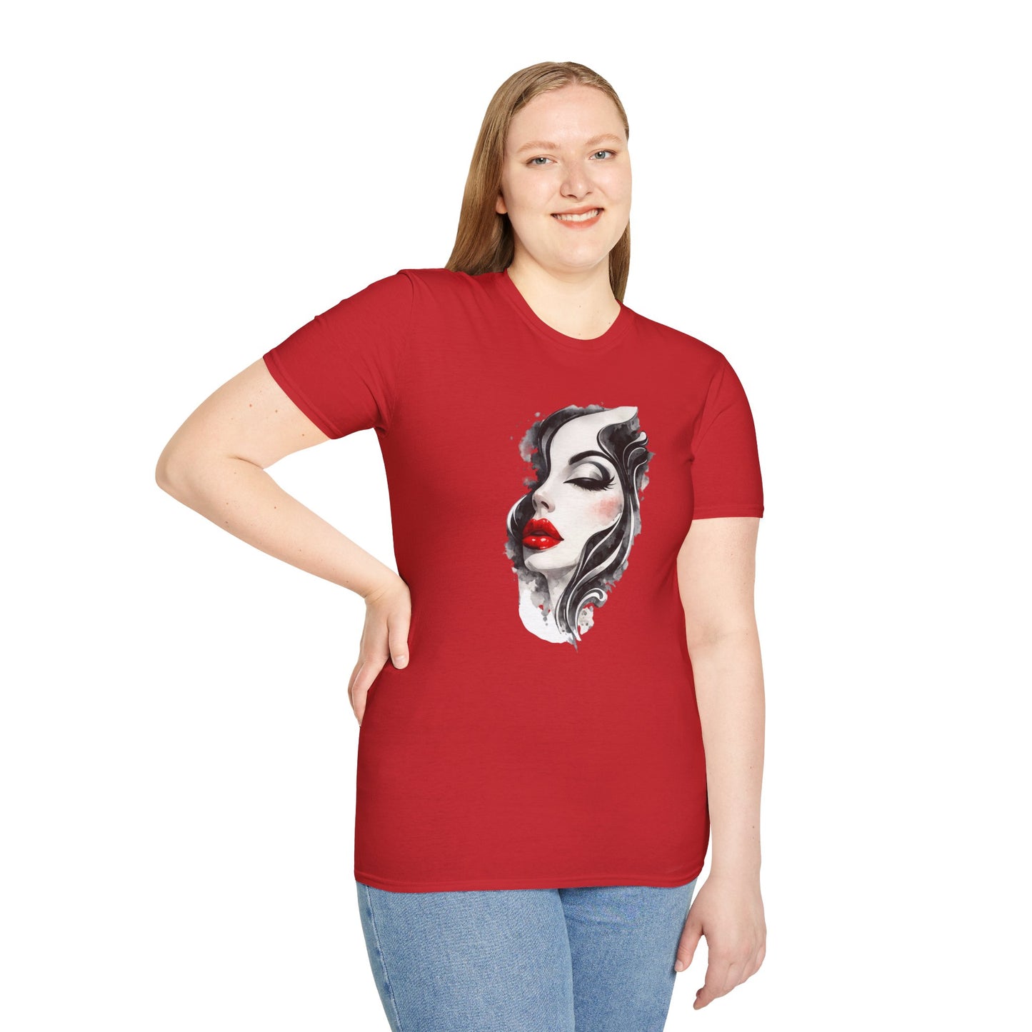 Fashion T-Shirt — Female Close-Up Portrait Graphic Tee