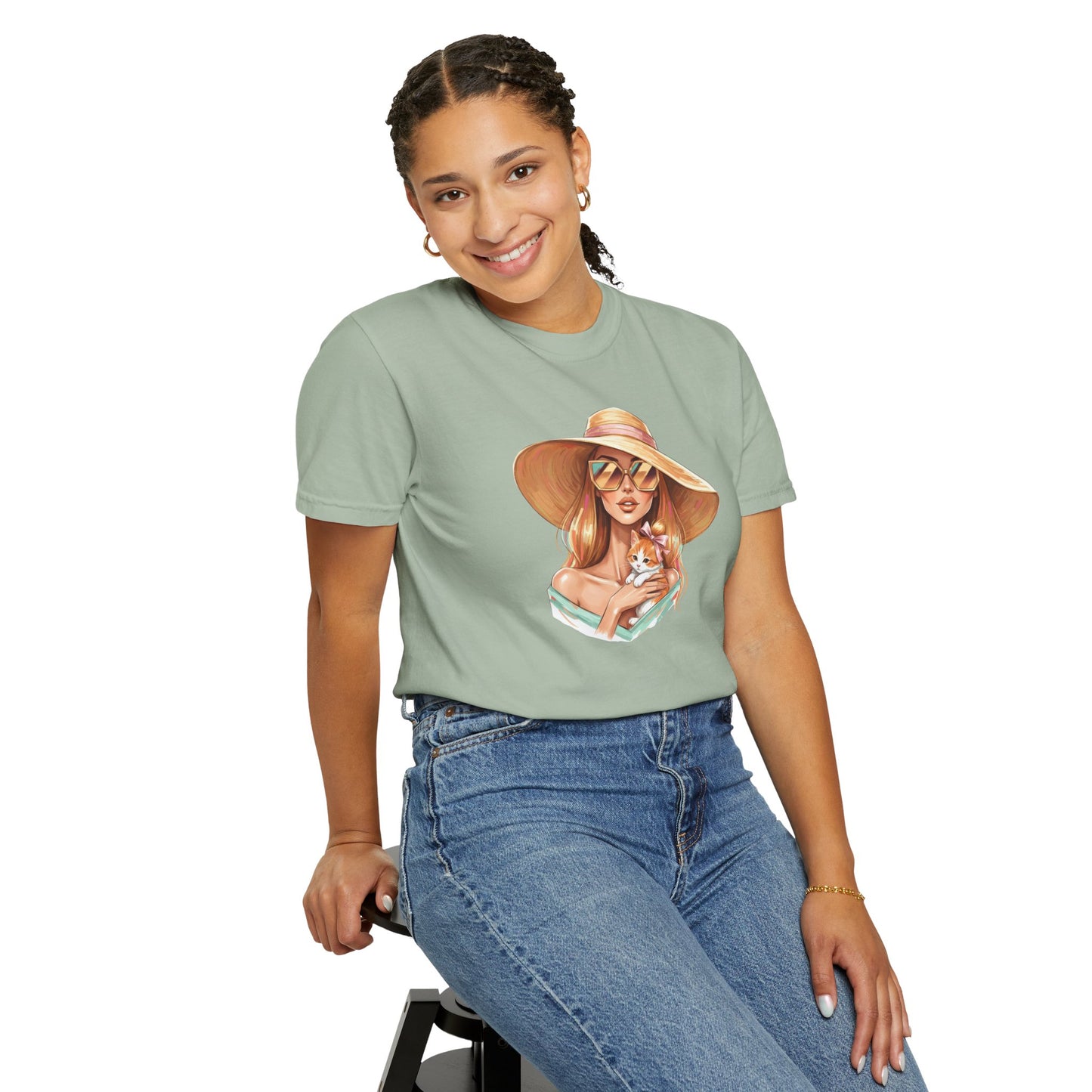 Fashion Icon Hugging Cat T-Shirt