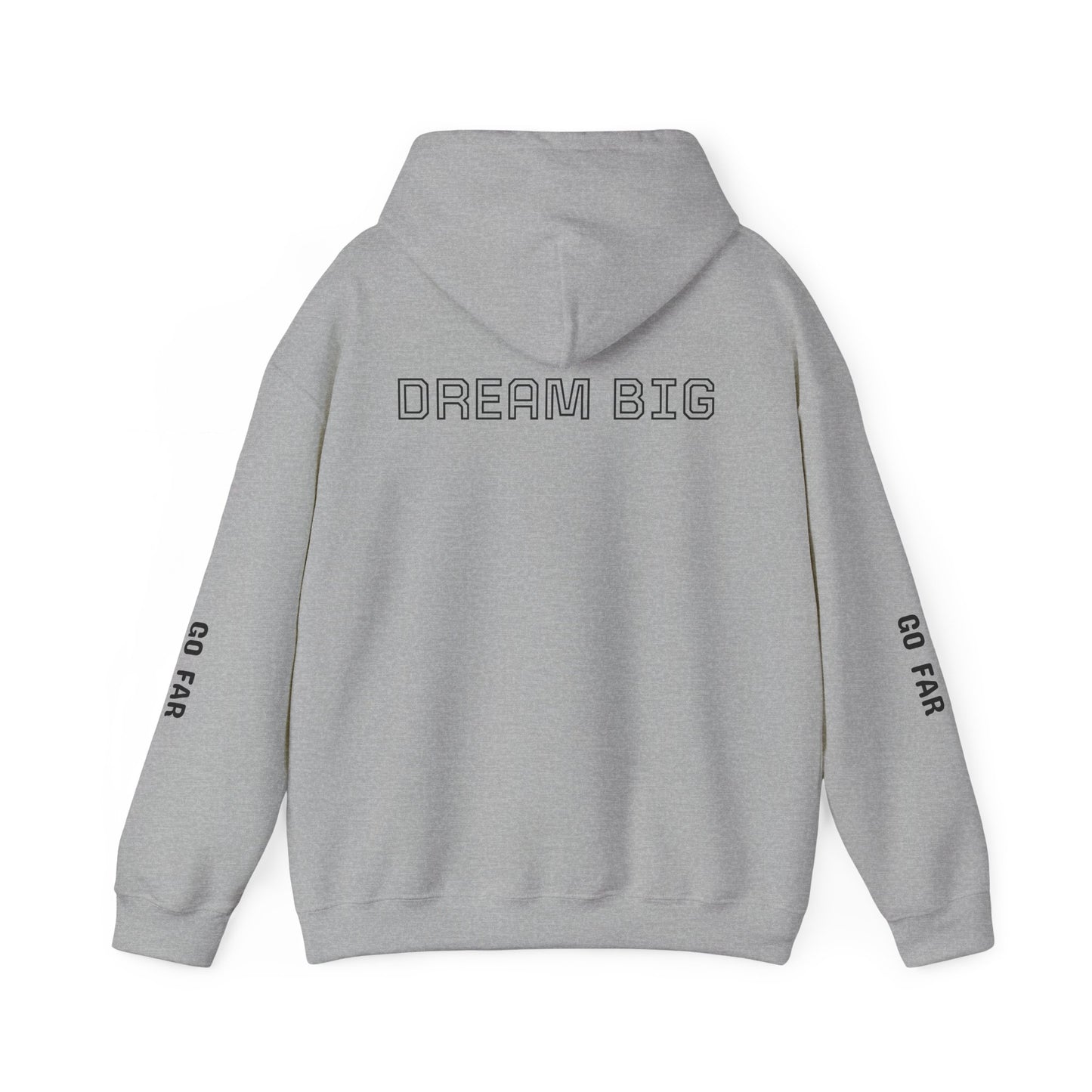 Dream Big Hoodie — Inspirational Watercolor Text Hooded Sweatshirt