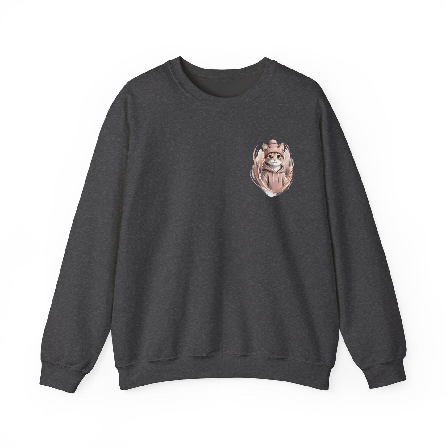 Cat Stays Warm Sweatshirt — Cozy Cat Lover Crewneck