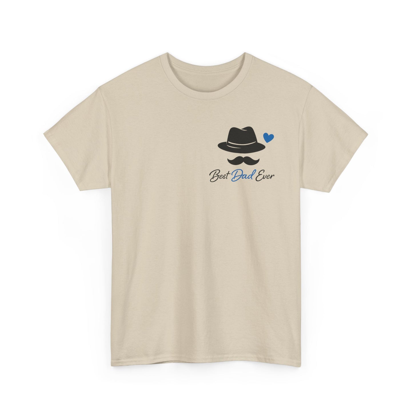 Minimal Fedora & Mustache Tee — "Best Dad, ever" Graphic T-Shirt