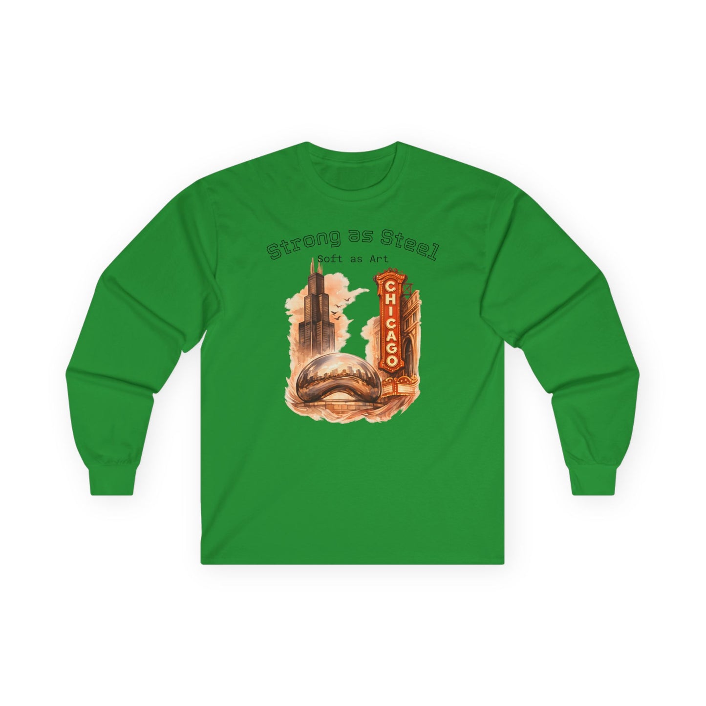 Chicago 'Strong as Steel, Soft as Art' Long Sleeve Tee