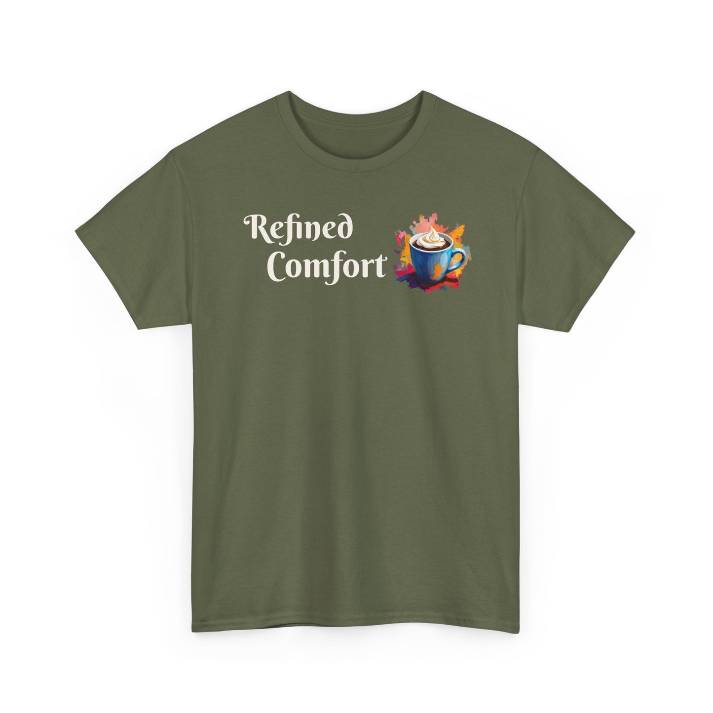 Refined Comfort Tee — Cozy Tea Cup Graphic Shirt