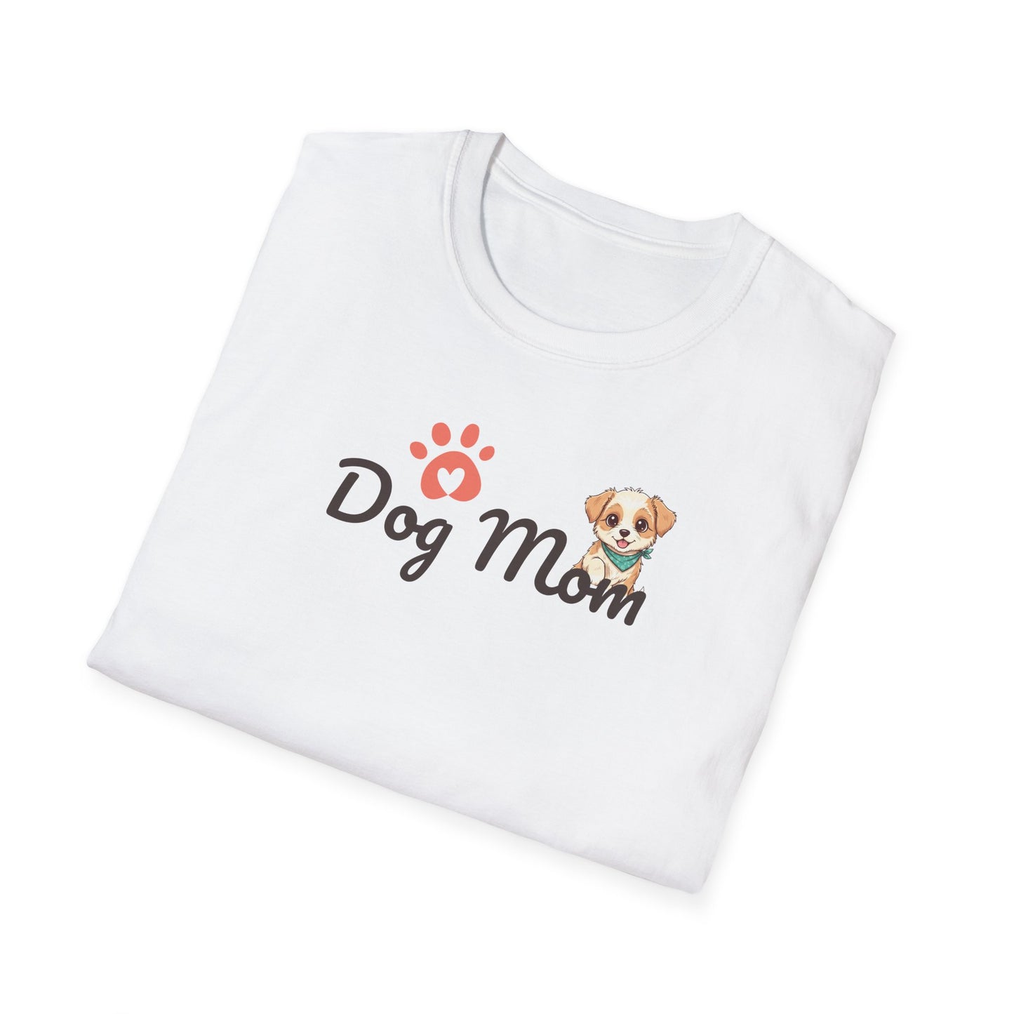 Dog Mom T-Shirt — Cute Paw Print & Puppy Graphic Tee for Dog Lovers