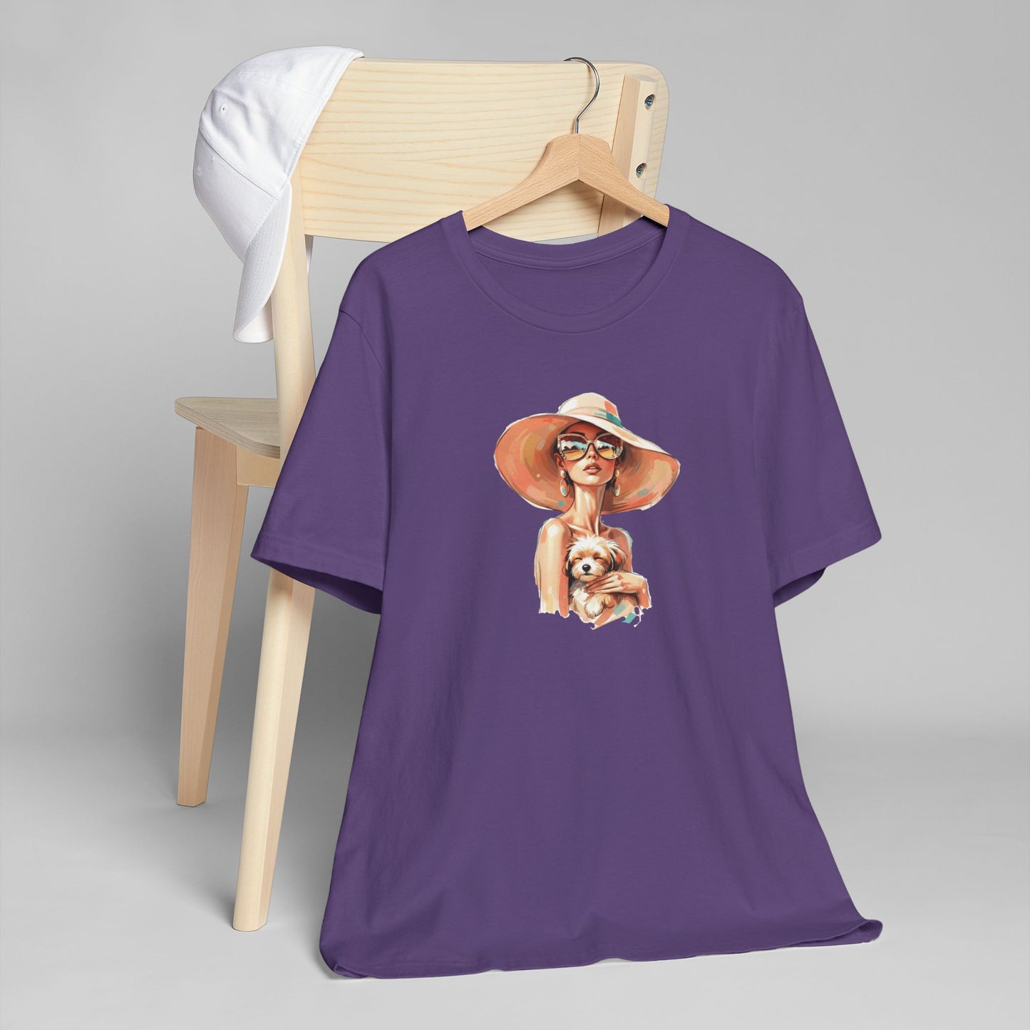 Woman in Sun Hat Holding Puppy T-Shirt – Cute Summer Dog Lover Tee