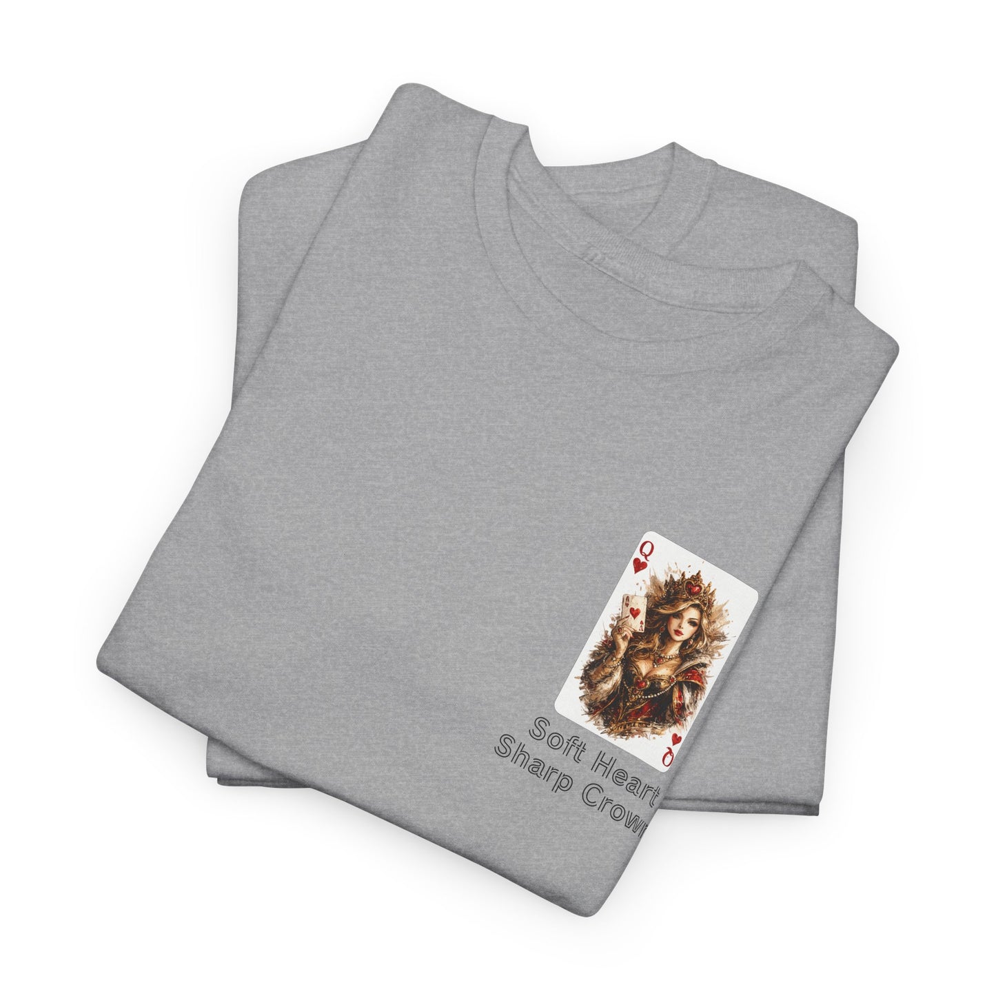 Soft Heart, Sharp Crown White Tee with Small Brown Bear Chest Patch Graphic