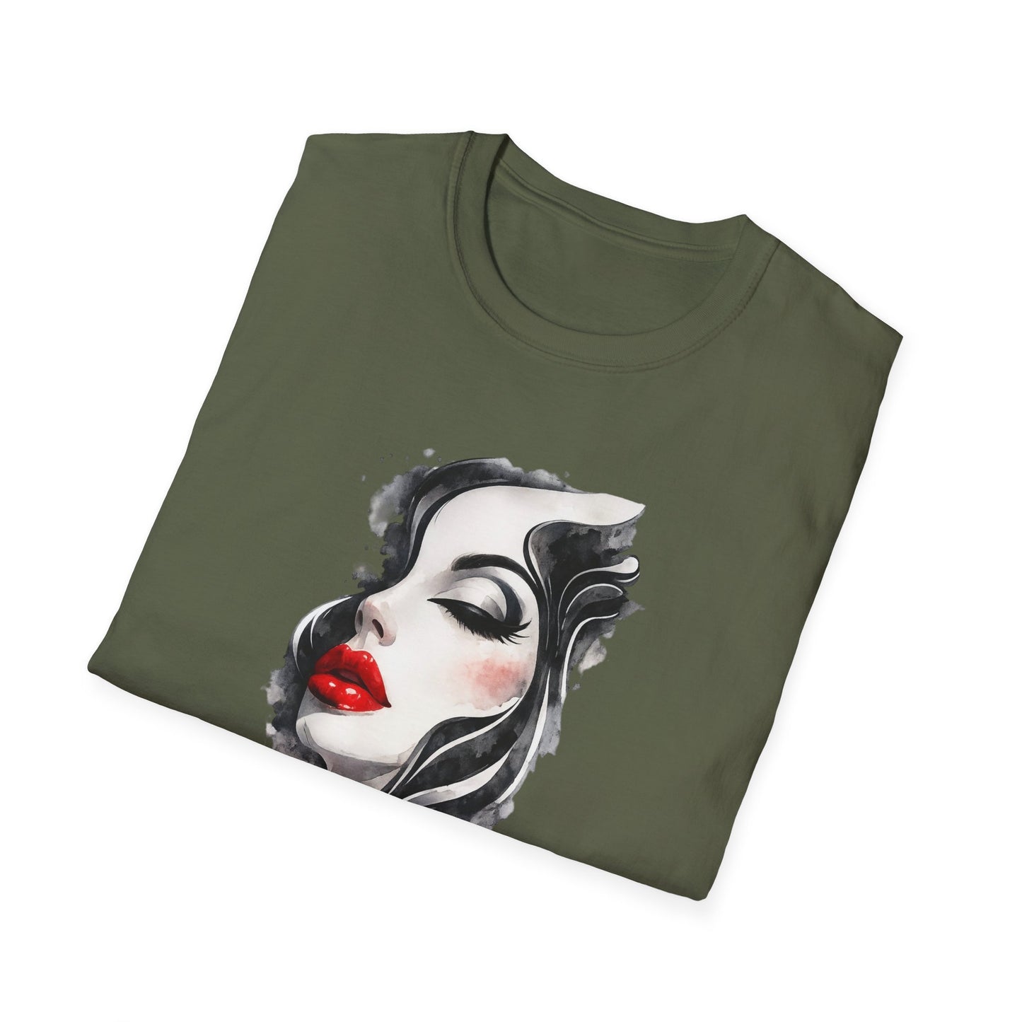 Fashion T-Shirt — Female Close-Up Portrait Graphic Tee