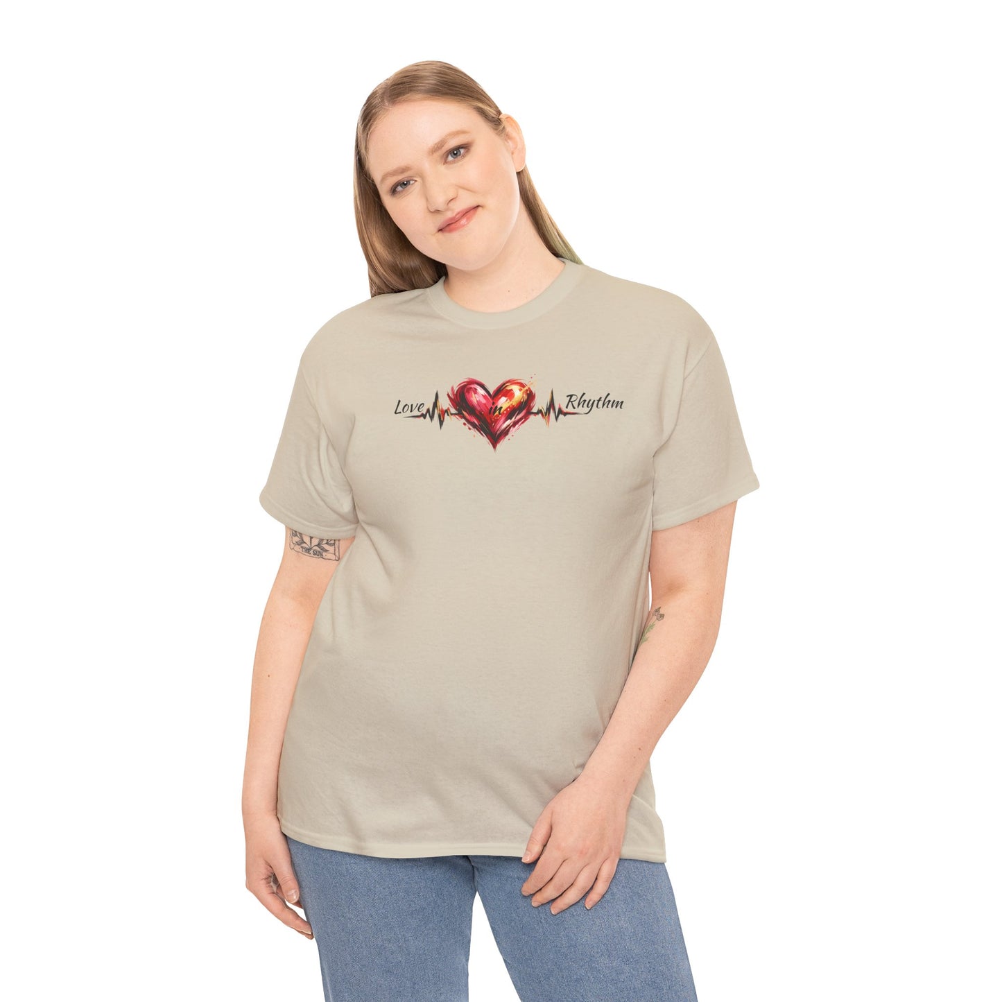 Love in Rhythm T-Shirt — Romantic Typography Tee