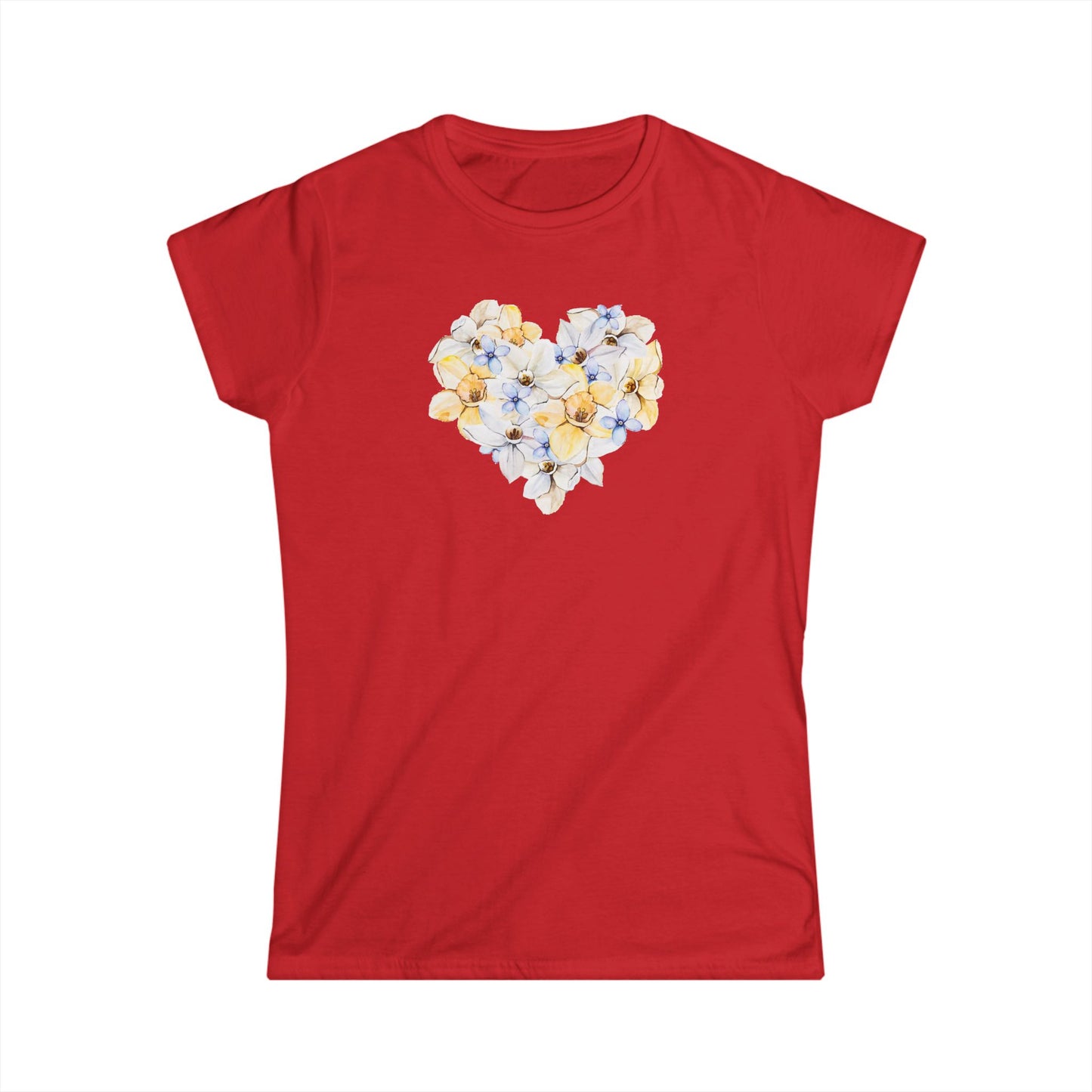 Floral Heart Women's Tee — Romantic Flower Heart Graphic Shirt